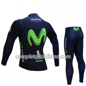 Completo Maglia Ciclismo + Calzamaglia 2017 Movistar Team Bambino N001